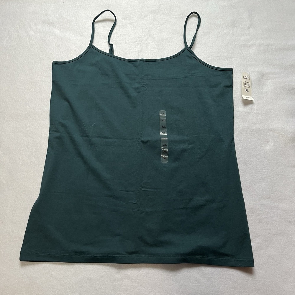 Ann Taylor LOFT Women's Cami Tank Top Sleeveless Layering Teal Sz XL NWT Capsule